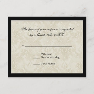 RSVP Response, Impressionist Cream Pink Roses