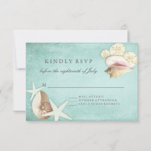 RSVP Response Summer Beach Informal Seashells Art