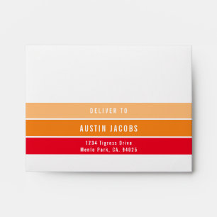 RSVP RETURN ADDRESS modern gradient orange red Envelope