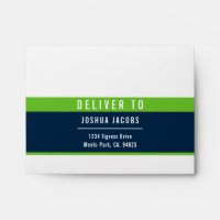 RSVP RETURN ADDRESS modern nfl green navy blue