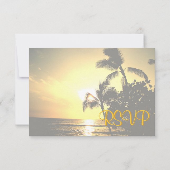 RSVP Romantic Beach Mariage Invitation de célébrat (Devant)