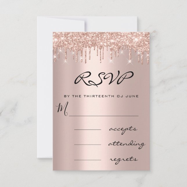 RSVP Rose de la Marine Bleue Drily Mariage (Devant)