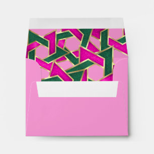 RSVP rose étoile verte de David Enveloppe Or
