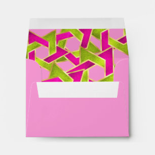 RSVP rose étoile verte de David Enveloppe Or