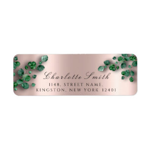 RSVP Rose Eucalyptus Green Wedding Return Adress