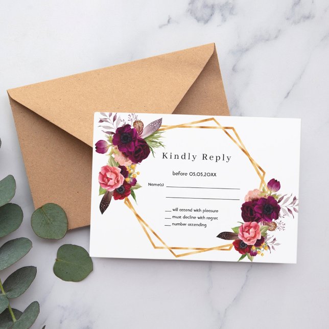 RSVP rose or fleurs d'anniversaire d'anniversaire  (Créateur téléchargé)