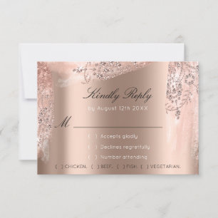 RSVP Rose Weddin Parties scintillant Fête des mari