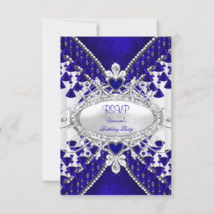 RSVP Royal Bleu Bleu Diamant Coeur Blanc