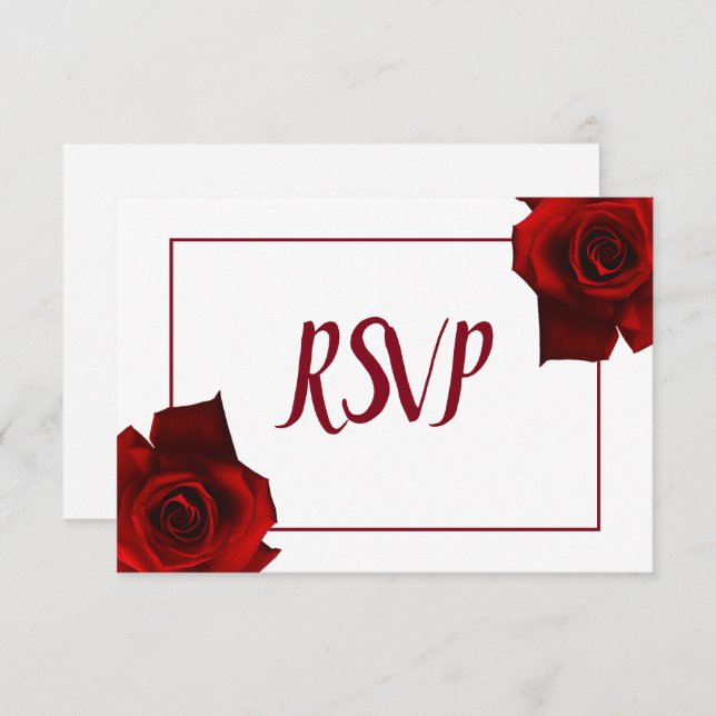 RSVP - Rustic Country Roses Classy Floral Wedding Invitation (Front/Back)