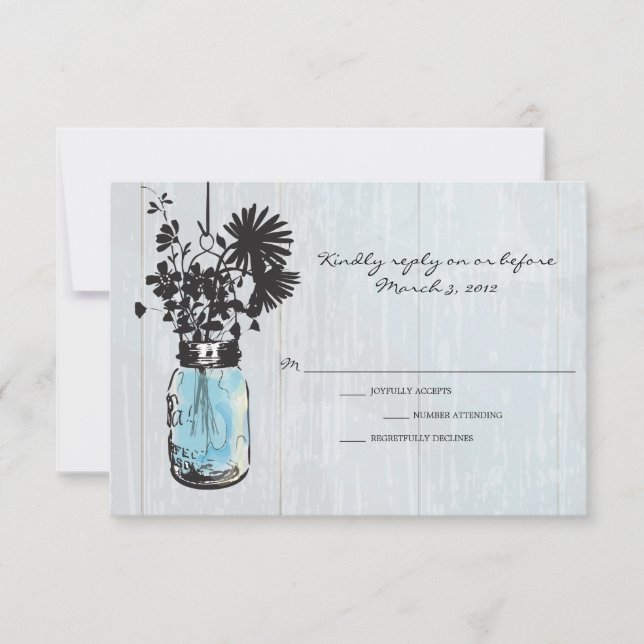 RSVP Rustic Hanging Mason Jar Mariage (Devant)