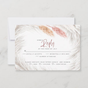 RSVP Rustic Pink Foxtail and Ivory Pampas Grass Card
