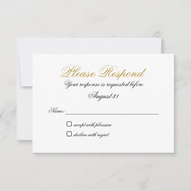 RSVP Sans Entrée Faux Or (Devant)