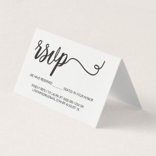 RSVP sans envoi par la poste Siège réservé Simple 