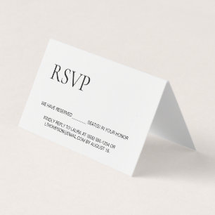 RSVP sans envoi Siège réservé Simple plié