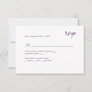 RSVP script MInimally violet