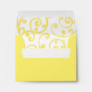 RSVP Scroll Pattern Envelope Yellow