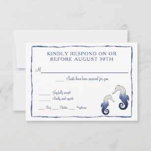 RSVP Shibori Kumo Watercolor Beach Seahorse Sea Card
