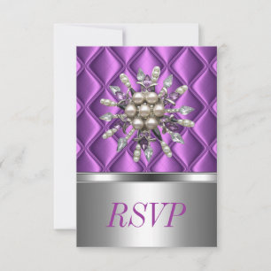 RSVP Silver Mauve Purple Crystal Jewel Card