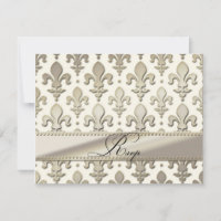 RSVP Silver Wedding Anniversary, Fleur de Lis