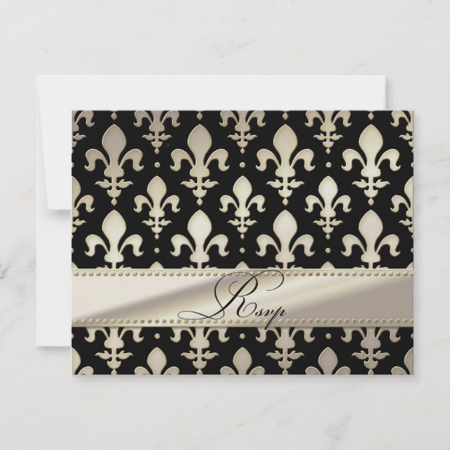 RSVP Silver Wedding Anniversary, Fleur de Lis (Front)