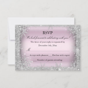 RSVP Silver Winter Wonderland Pink Sweet 16 2 Card