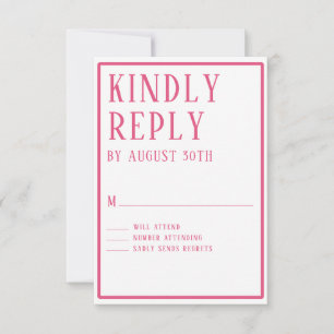 RSVP Simple Modern Bold Colour Hexagon Geometric