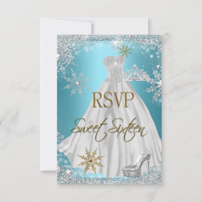 RSVP Sweet 16 Sweet Sixteen Teal White Gold Elite (Front)