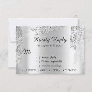 RSVP Sweet 16th Bridal Shower Wedding Royal Grey Card