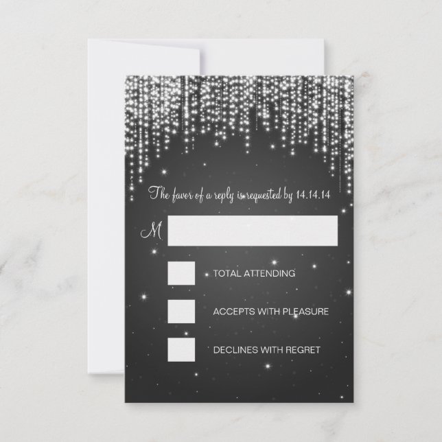 RSVP Sweet Sixteen Party Night Dazzle Black (Front)