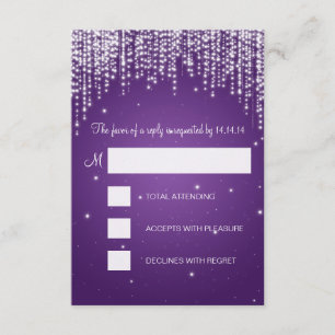 RSVP Sweet Sixteen Party Night Dazzle Purple Card