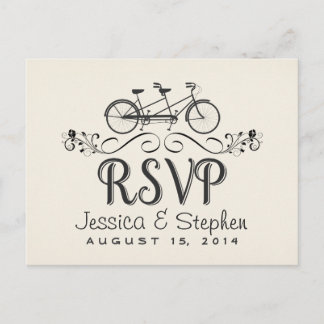 RSVP Tandem Bicycle for 2 Reply Postcards