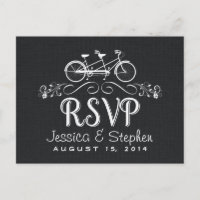 RSVP Tandem Bicycle for Two Black Burlap Reply