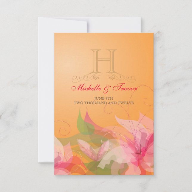 RSVP - Tanerine Floral Garden Réponses Cartes (Devant)