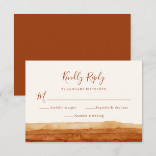 RSVP Terracotta Abstract Desert Wedding Card