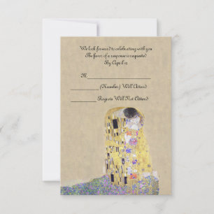 RSVP "The Kiss" Golden Wedding Anniversary Klimt Card