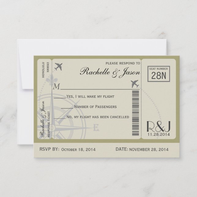 RSVP Ticket Airlines Invitation (Front)