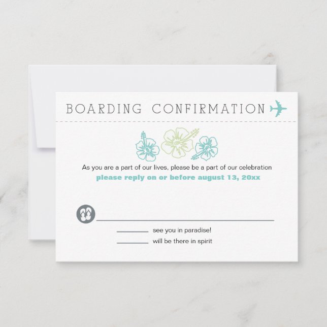 RSVP to Nassau Boarding Pass Card (Front)