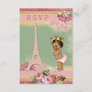 RSVP Tour Eiffel Baby shower ethnique Princesse