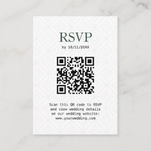 RSVP Travel Themed Passport Sage Green QR Code Enclosure Card