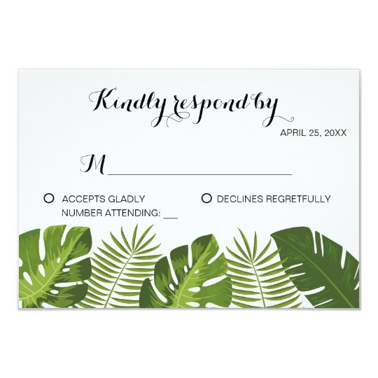 RSVP Tropical Wedding card template