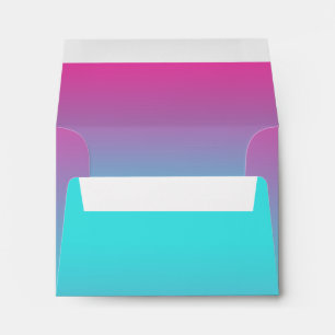 RSVP Turquoise à Rose Ombré avec Enveloppe Étoile