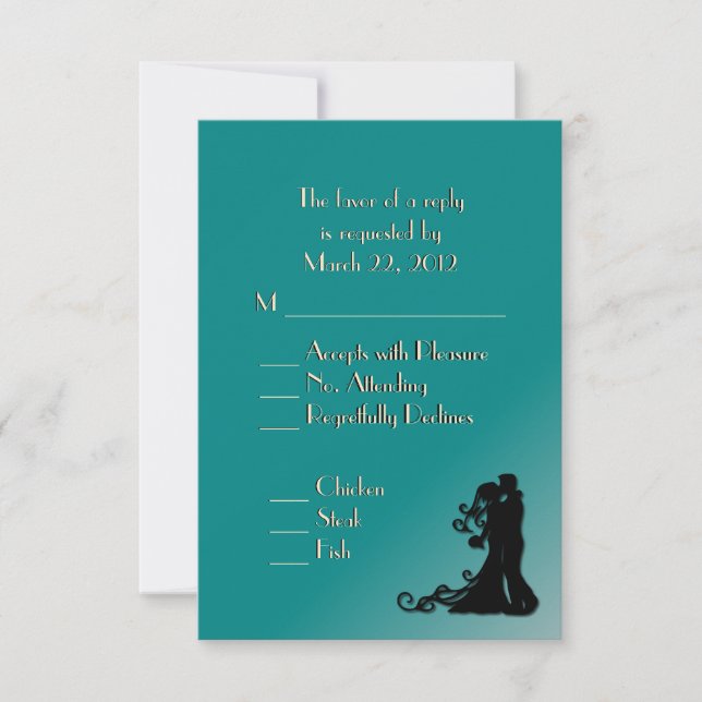 RSVP Turquoise de la mariée et de la chambre (Devant)