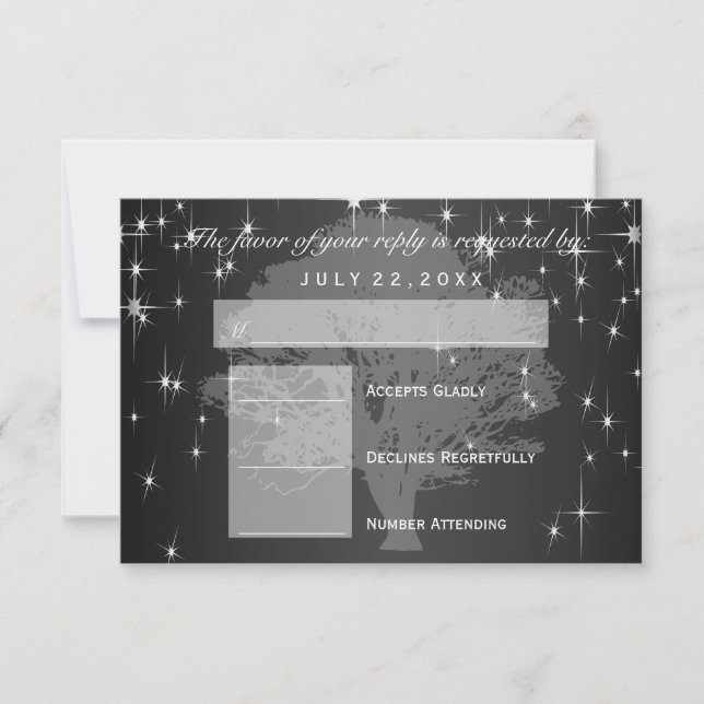RSVP  Under the Stars in Midnight Black Card (Front)