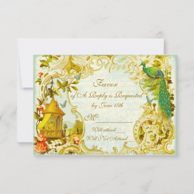 RSVP Versailles Peacock Garden Card (Front)