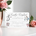 RSVP Vintage Alice in Wonderland & Diaper Raffle Enclosure Card<br><div class="desc">Beautifully designed vintage Alice in Wonderland-themed RRSP & diaper raffle enclosure cards. Perfect for an Alice in Wonderland-themed baby shower party. The design features a mix of our own hand-drawn original florals and artwork. We've meticulously restored the iconic Alice in Wonderland vintage illustrations by hand sketching them and bringing them...</div>