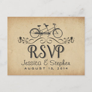 RSVP Vintage Tandem Répondre Cartes postales