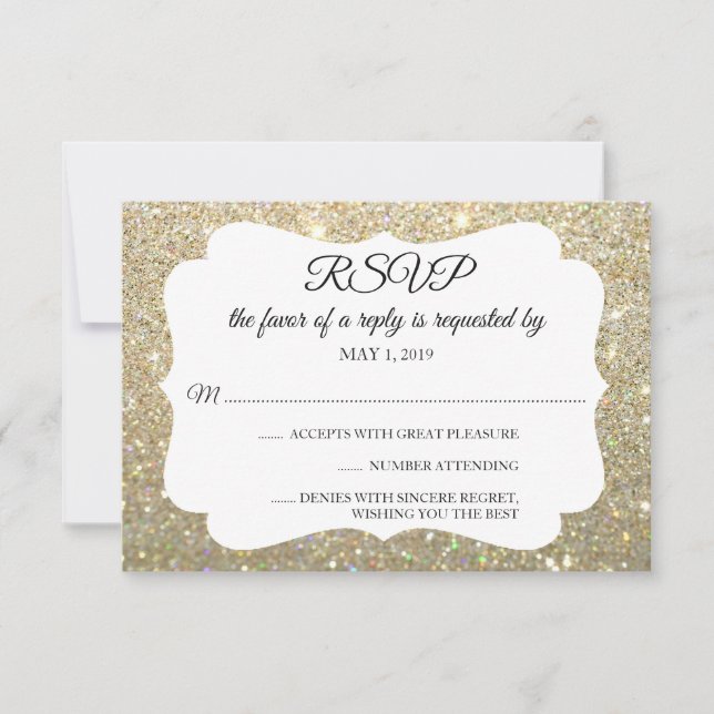 RSVP Votre Parties scintillant Jour Fab Gold (Devant)