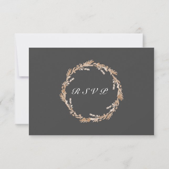 RSVP w choix de repas aquarelle boho grise couronn (Dos)