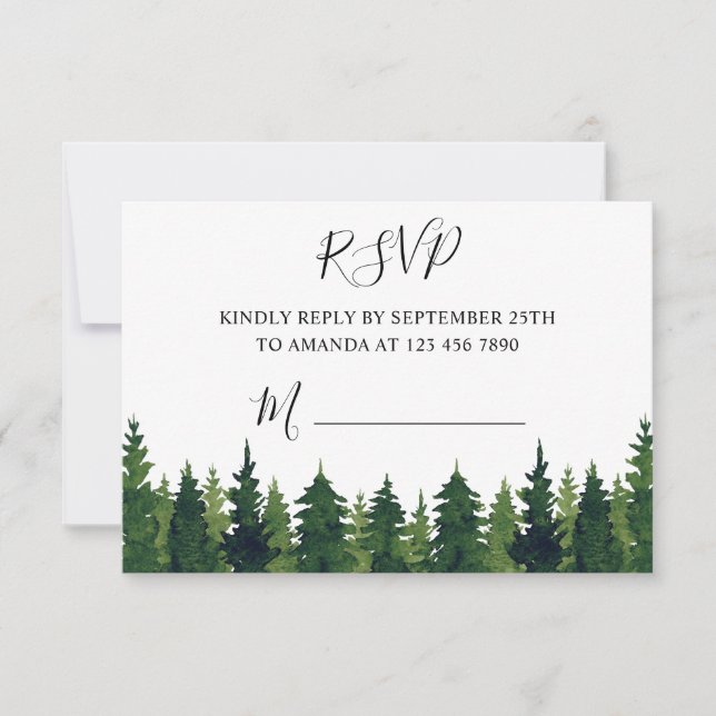 RSVP Watercolor Green Trees  (Front)