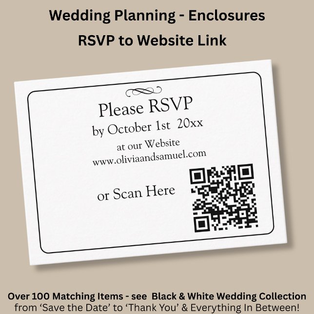 RSVP Website - Black White Infinity Scroll, Enclosure Card (Creator Uploaded)
